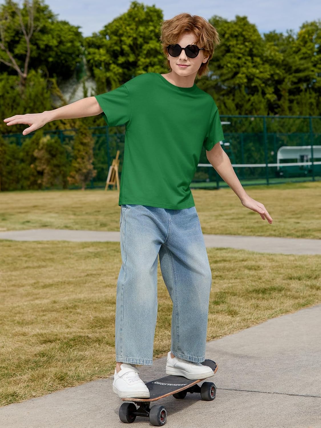 Boys Oversized T Shirts Kids Casual Crewneck Drop Shoulder Summer Basic Tees Tops 5-14 Years - Image 4