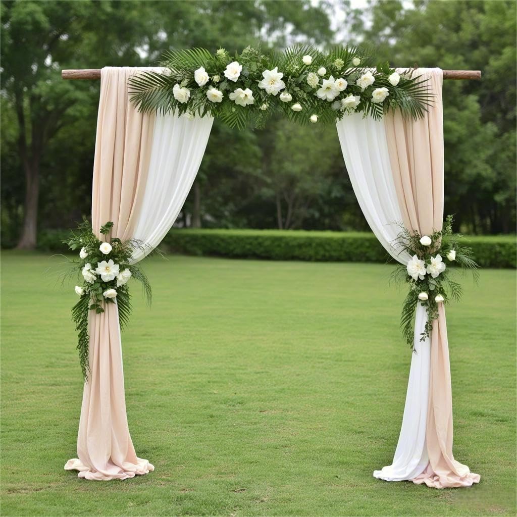 Tissu en mousseline de soie pour fête de mariage Champagne 18,4 m