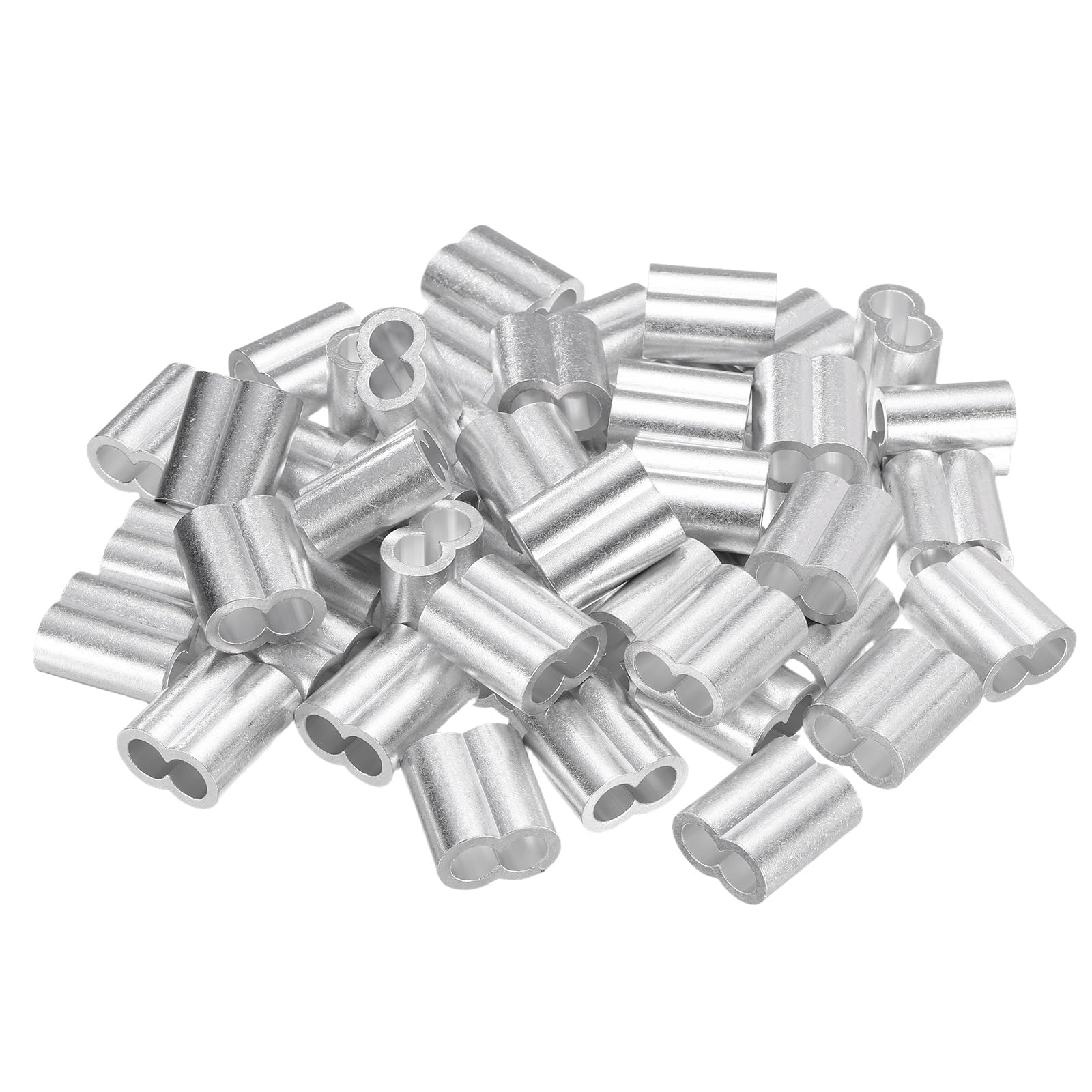 Manchons à sertir en aluminium pour câble métallique 0,95 cm | Accessoire double virole uxcell