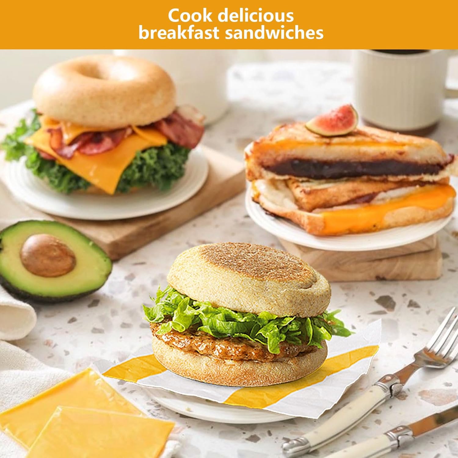 AIZYR Electric Burger Maker Machine Sandwich Maker, Mini Maker Round Griddle Breakfast Machine for Hamburger, Muffins, Croissants, Waffles,Red