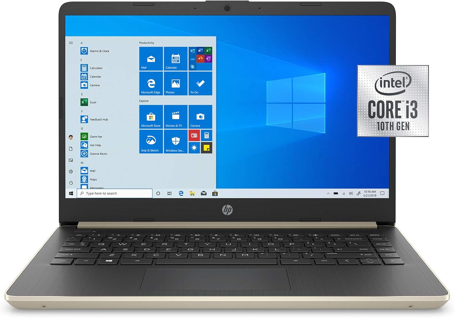 HP 14" HD (1366x768) Laptop, Intel 10th Gen Core i3-1005G1 Processor, 8GB DDR4-2666 SDRAM, 128GB SSD Hard Drive, 802.11ac, Bluetooth 4.2, HDMI, USB 3.1, Windows 10 Home (Gold) HP 14" HD (1366x768) Laptop, Intel 10th Gen Core i3-1005G1 Processor, 8GB DDR4-2666 SDRAM, 128GB SSD Hard Drive, 802.11ac, Bluetooth 4.2, HDMI, USB 3.1, Windows 10 Home (Gold)
