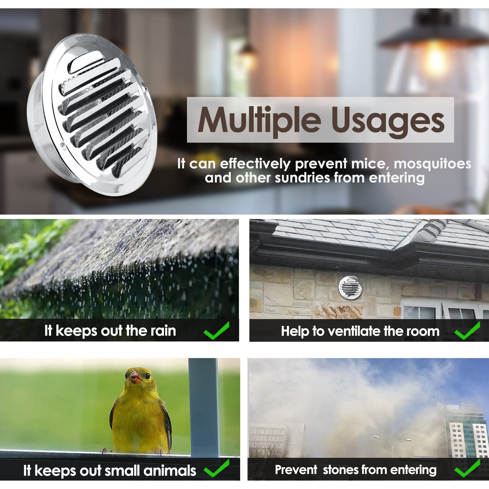 Buy Uenhoy 6 Inch Round Vent Cover Stainless Steel Air Vents Round