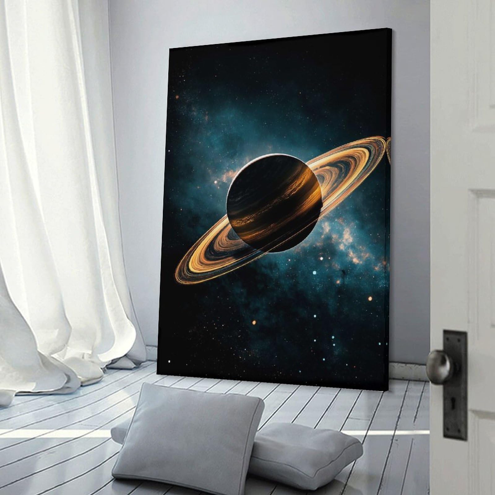 Junmoney Saturn in The Nebula Wall Picture Print 12x18inch(30x45cm), for Home Walls, Creative Rooms Or Shared Spaces, Stylish Home Artwork for Focal Walls