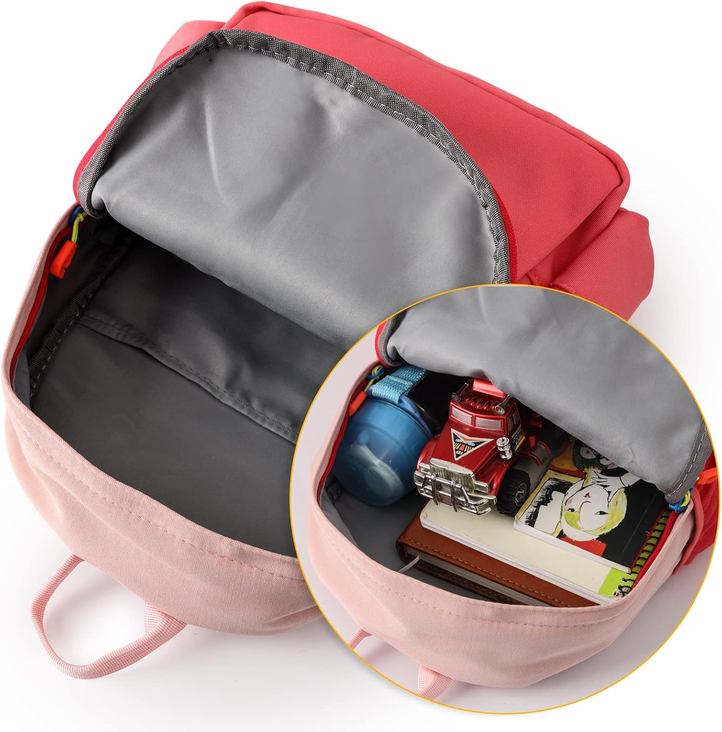 Zicac School Bags for Boys and Girls Nursery Rucksack Canvas Backpack Students Kids Children Toddlers Bookbag Casual Daypack (Pink) - Image 5