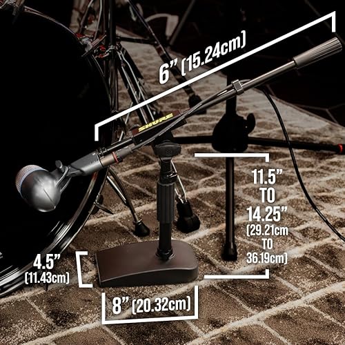 Miniatura 6 de Shure by Gator Soporte de micrófono compacto de bajo perfil con pluma de una sola sección (SH-DESKTOP2)