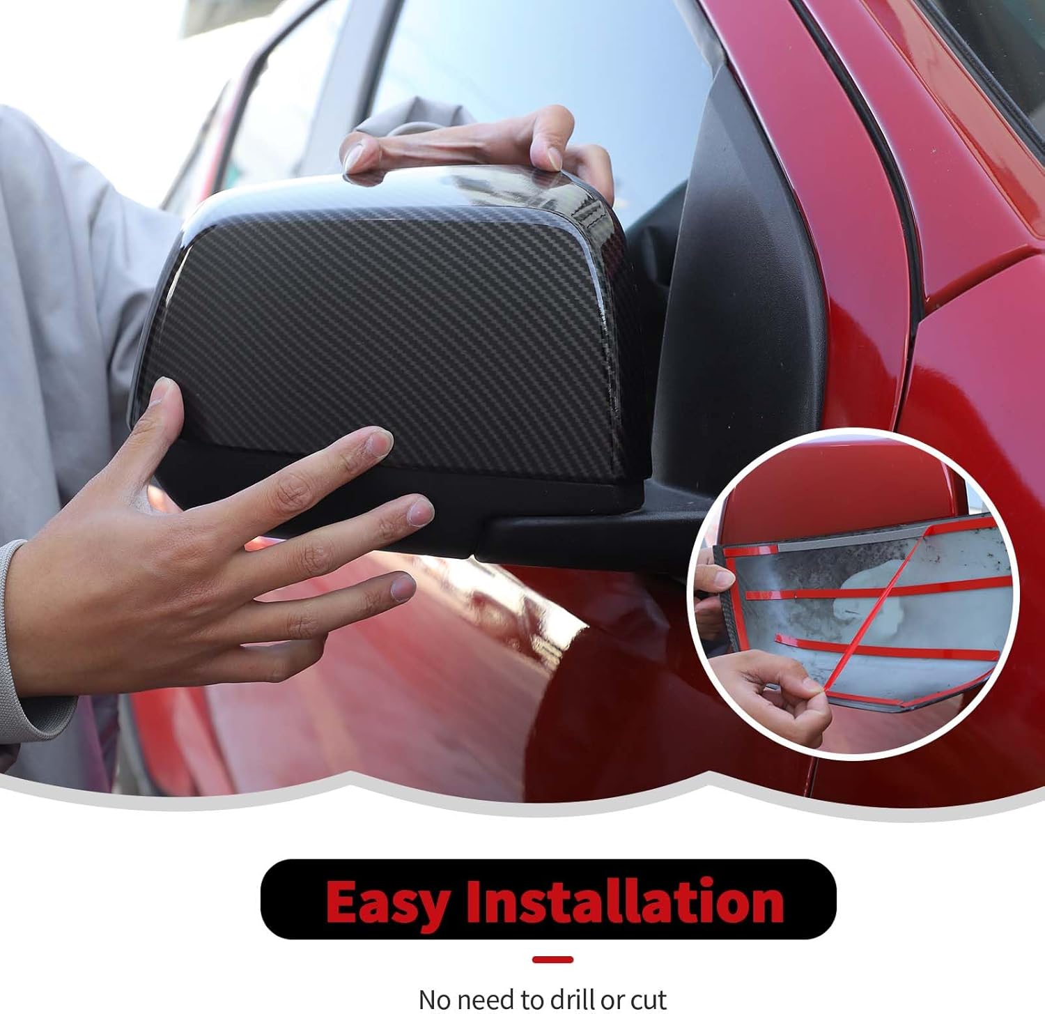 Carbon Fiber Rearview Mirror Cover Trim Shell Kit Car Rear View Side Mirror Exterior Decoration Accessories for Chevrolet Colorado 2014-2022,for GMC CANYON 2014-2022