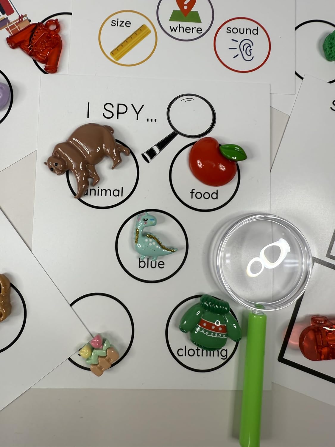 Speech Therapy Task Box with Objects and Language Cards for Describing, Spatial Concepts, I Spy Activities, Educational Learning Tasks