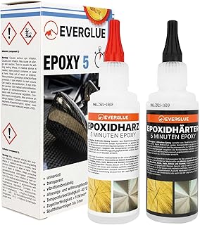Gesponserte Anzeige – Everglue 5 Minuten Epoxy 200g 2K Epoxidharz mit Härter transparent und hitzebeständig zum Kleben und...