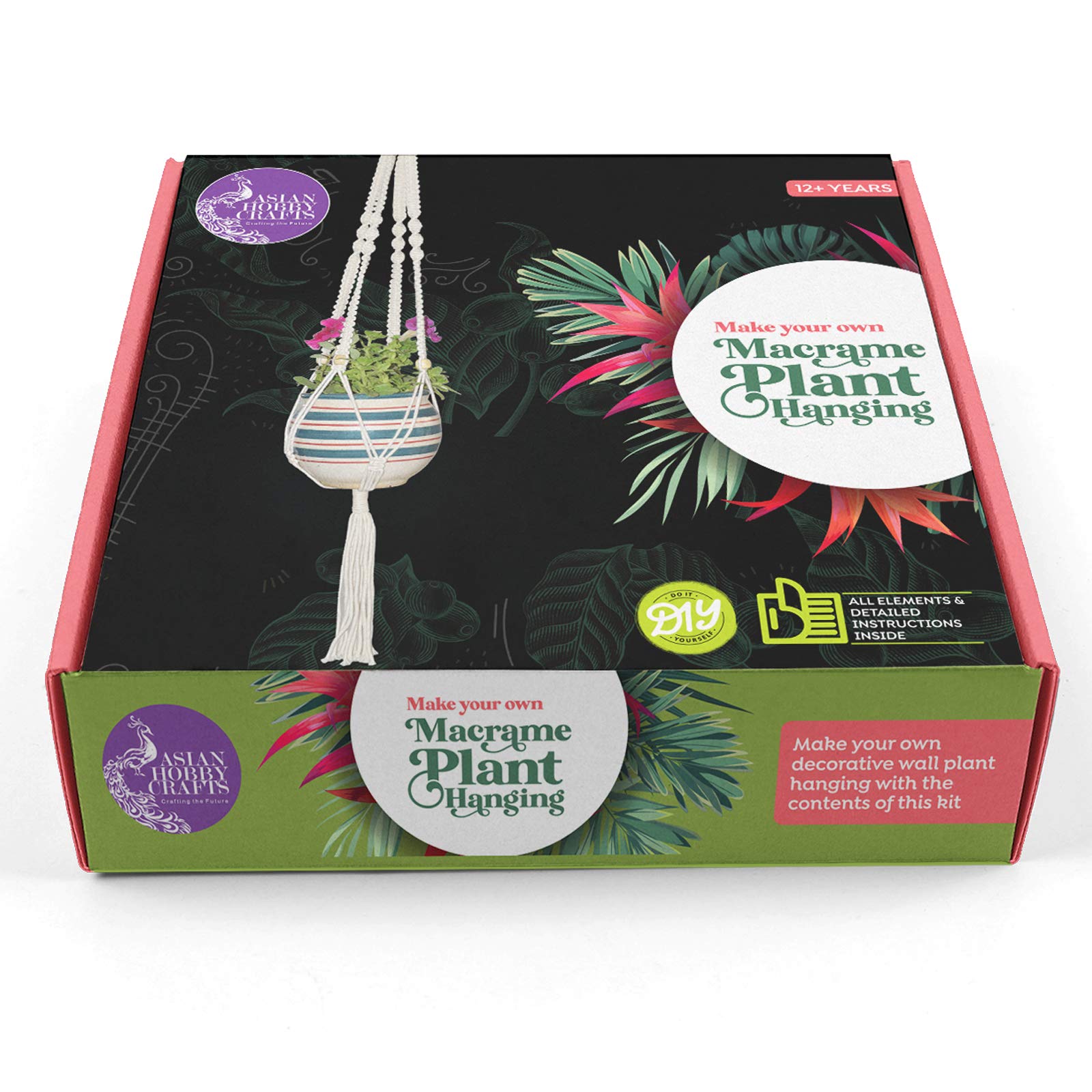 Asian Hobby Crafts DIY Macrame Plant Hanger Kit