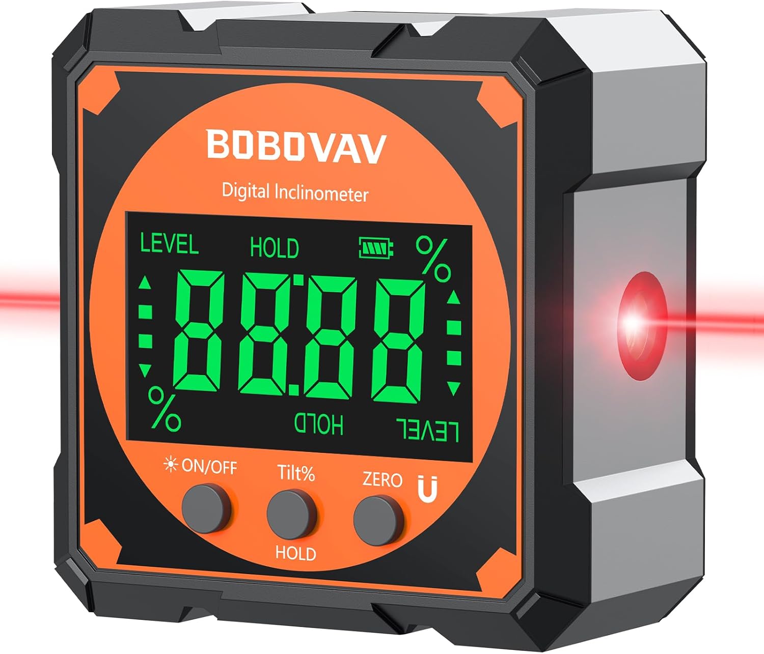 Digital Protractor Laser, Spirit Level Inclinometer with 4-Sided Magnet, LCD Display, Type-C Charging Angle Measuring Device, Laser Level Box for Pipe, Woodworking, Hanging Frame, Saws, Car