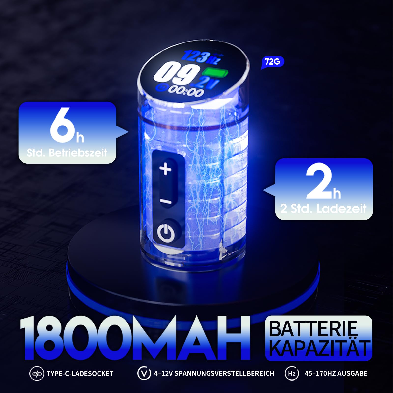 Mast Flip3 Maschine Tattoo Pen ohne Kabel Rotative Tattoo Pistole mit 7 verstellbaren Schlägen 2.4mm - 4.2mm mit 2pcs Batterien 1800mAh Ideal für Anfänger und Tätowierer