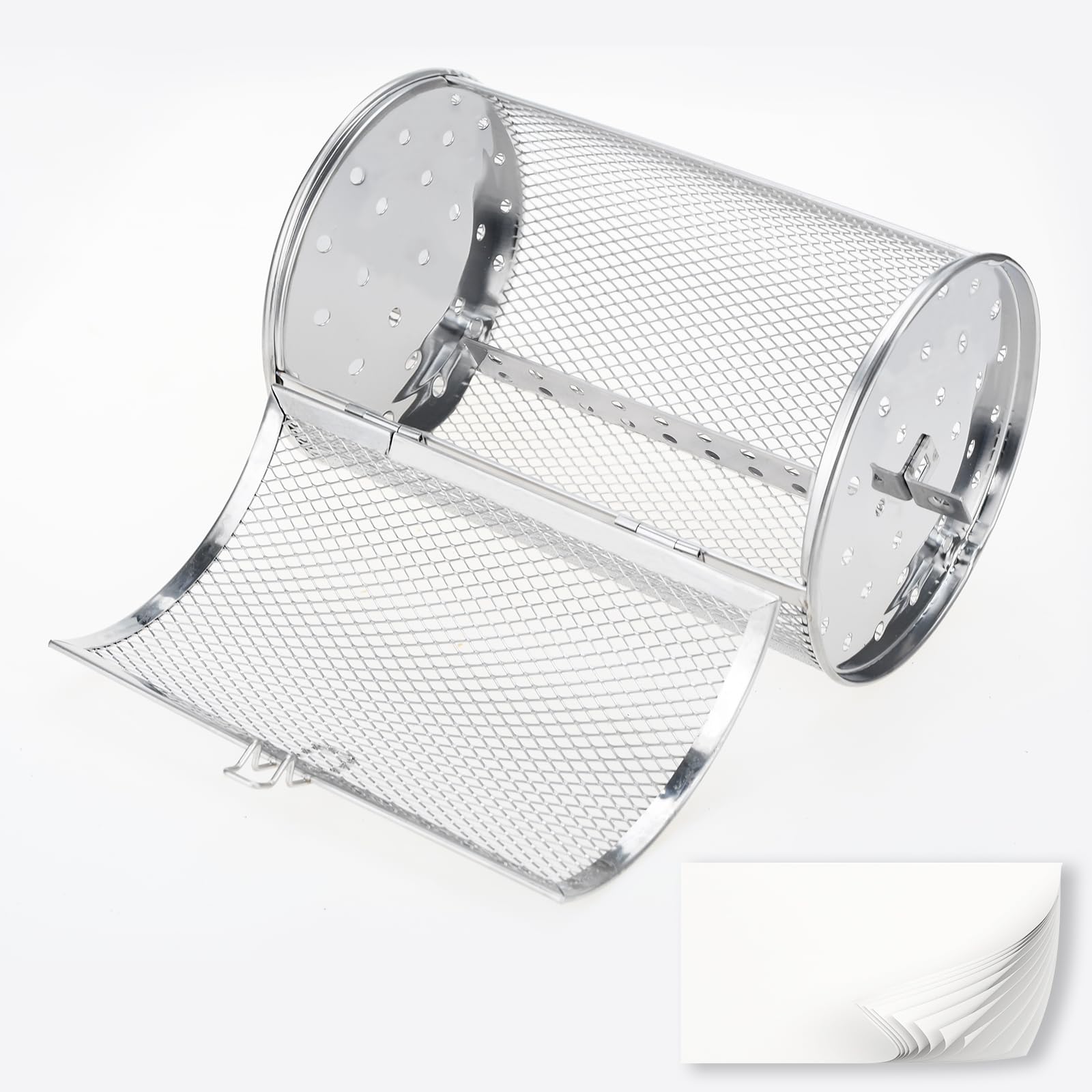 Air Fryer Oven Rolling Grill Basket Compatible with Tower, Ancable 360° Rotating Mesh Basket for Air Fryer Ideal for Grilling BBQ Items, Peanuts, Coffee beans, Nuts, Walnuts etc.