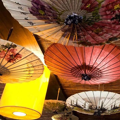 Miniatura 4 de Jlong Paraguas de papel aceitado chino a prueba de lluvia hecho a mano paraguas paraguas clásico danza paraguas paraguas papel aceite oriental