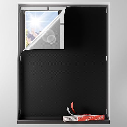 Sumobaby - Cortinas opacas portátiles de 24 x 36 pulgadas, sin taladrar, con cintas de velcro resistentes al calor, cubierta de ventana 100% opaca,