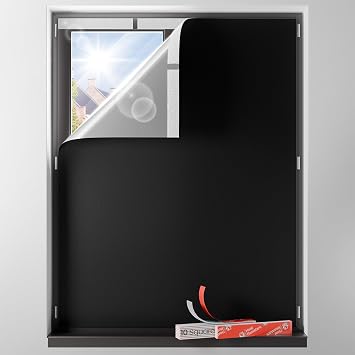 Sumobaby Blackout Curtains Portable 54x48 No Drill Black Out Window Cover | 100% Blackout Shades with Heat-Resistant Hook&Loop Tapes,Thermal Insulated Window Blinds for Home,Nursery1 Panel,Black
