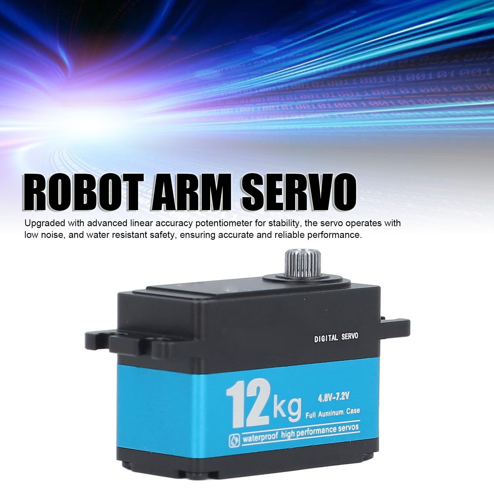 SEAFRONT Servo de 12 Kg Engranaje de Metal Completo de Acero para Brazo Robot Drone y Coche con Dirección Digital 90 Grados