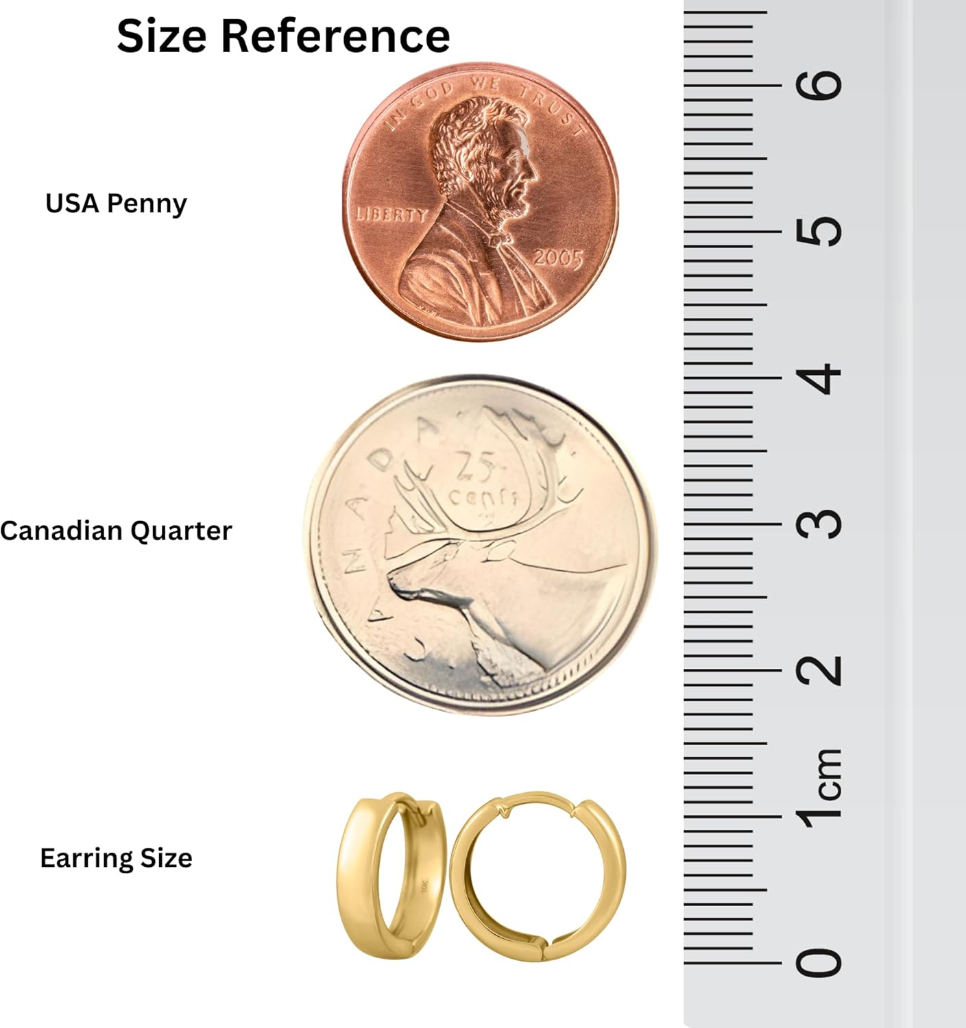 10K Solid Gold Huggie Hoop Earrings, Minimalist Real Gold Hoop Earrings, Simple Everyday Huggie Hoops - Serena Sparkles - Image 5