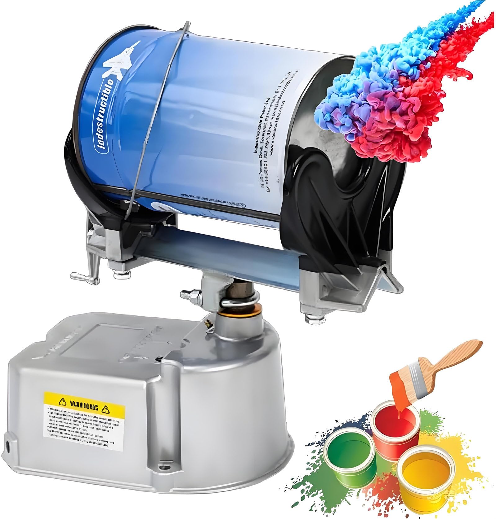 Mezclador de pintura neumático para pinturas de 1 a 5 l, tintas, oscilación de 30°, abrazadera ajustable de 80-250 mm