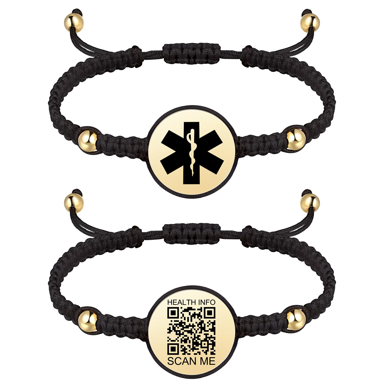 Upgrade Medical Bracelets Men Women with QR Code Medical Alert ID Bracelets