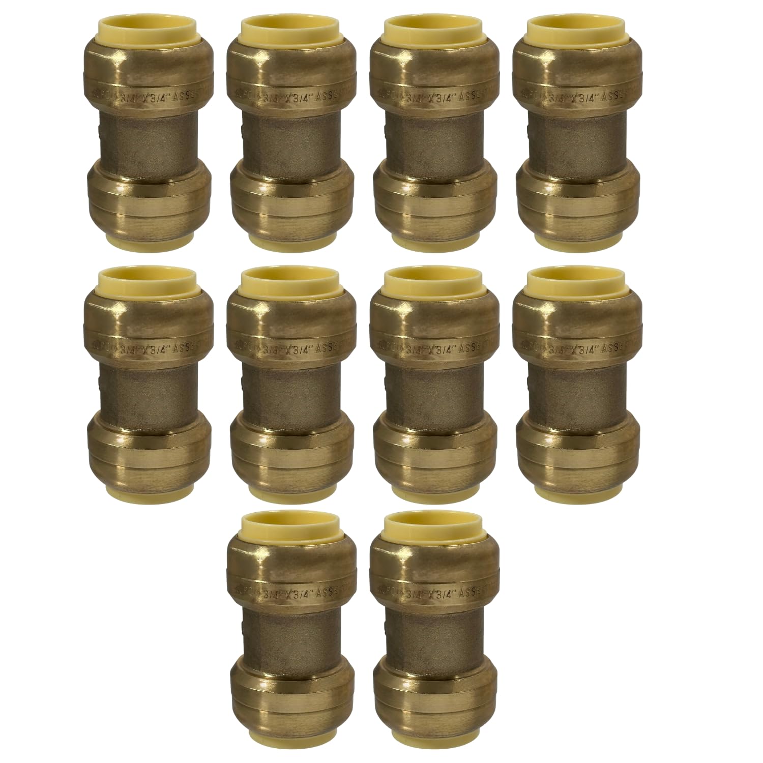 10 piezas 3/4 "push Fit Certificado de acoplamiento a ansi61 NSF plomo latón