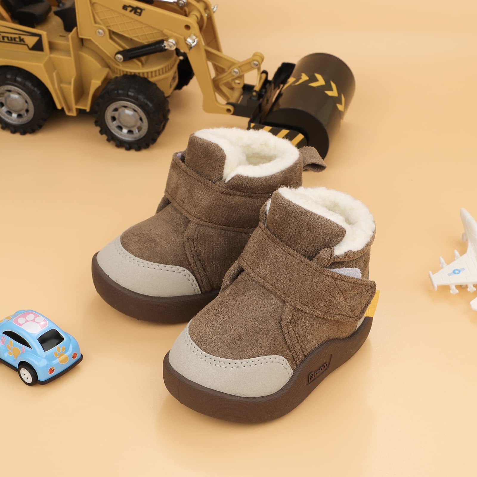 MASOCIO Bottes Bébé Garçon Fille Hiver Bottines Chaussures Fourrés Peluche Chauds Antidérapant Taille 18-23 EU