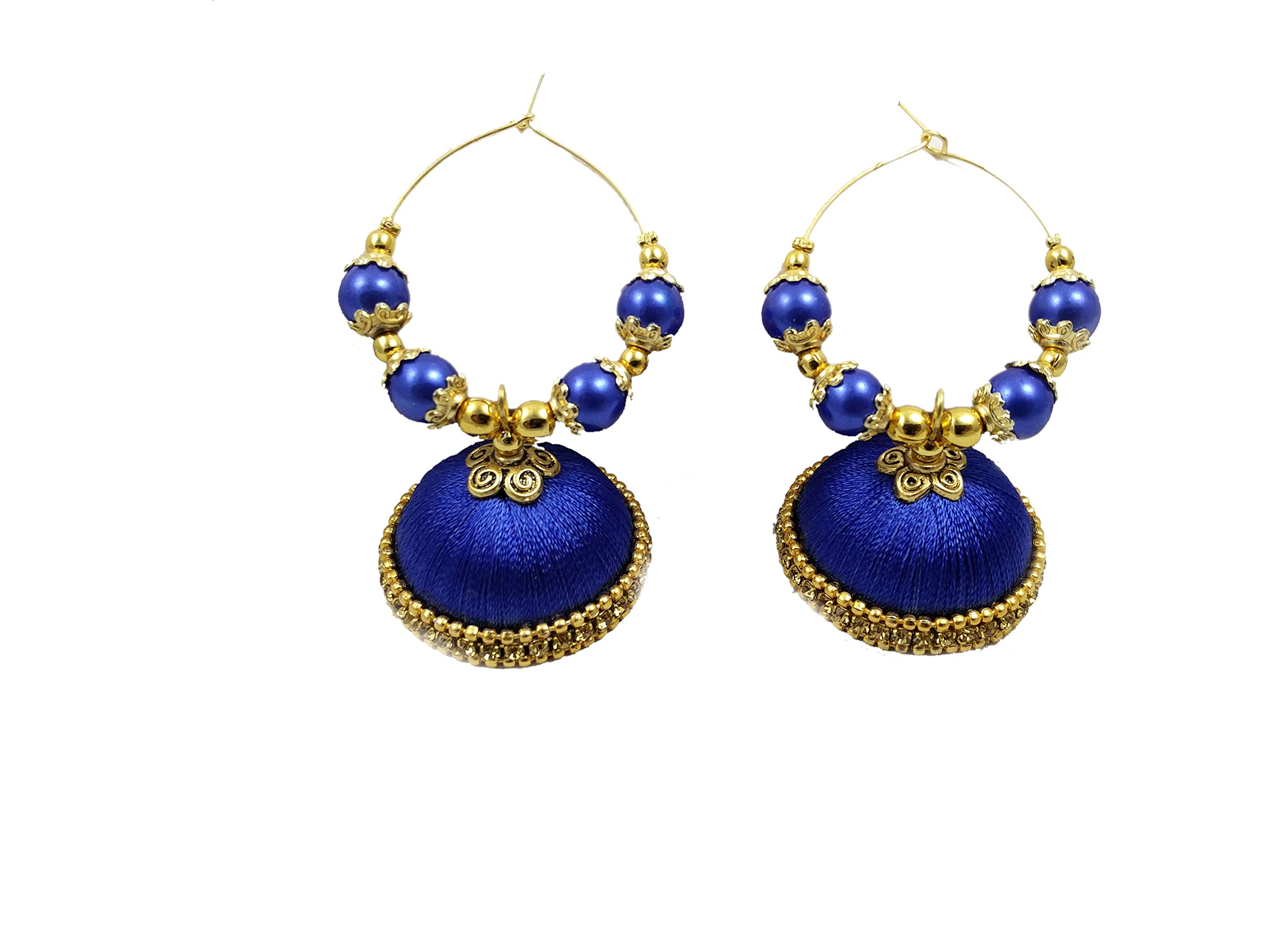 Yaalz Silk Thread Elegant & Beautiful Fancy Designer Festival Wear Bali Hoop Jhumka Earrings In Multi Colors for Women Girls (B095PRSS4Y) Amazon Price History, Amazon Price Tracker