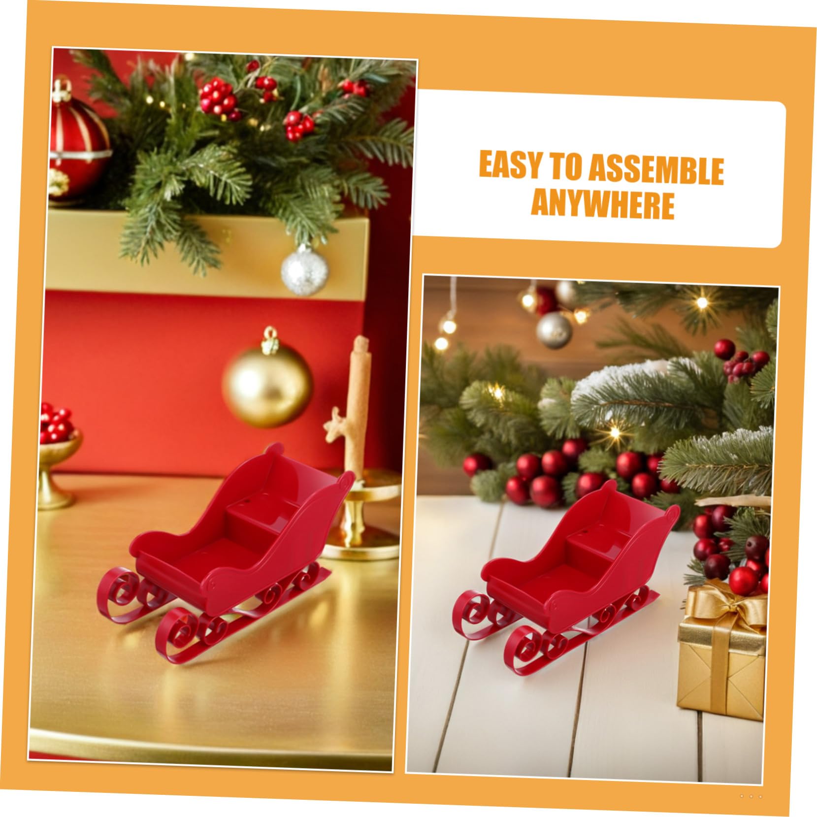 Cabilock 4stücke Teiliges Mini-schlitten-ornament Weihnachtsdeko Schlitten-tischdekoration für Party Snackschale aus Schlittenfigur für Weihnachtsbaum Deko für Weihnachtsfeier
