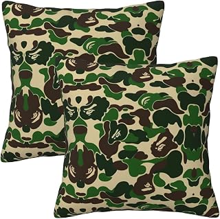 DEXNEL Aniaml - Fundas de almohada de color verde camuflaje, suaves y acogedoras, resistentes a la decoloración y a las manchas, fundas de almohada estándar para sofá, dormitorio, sofá