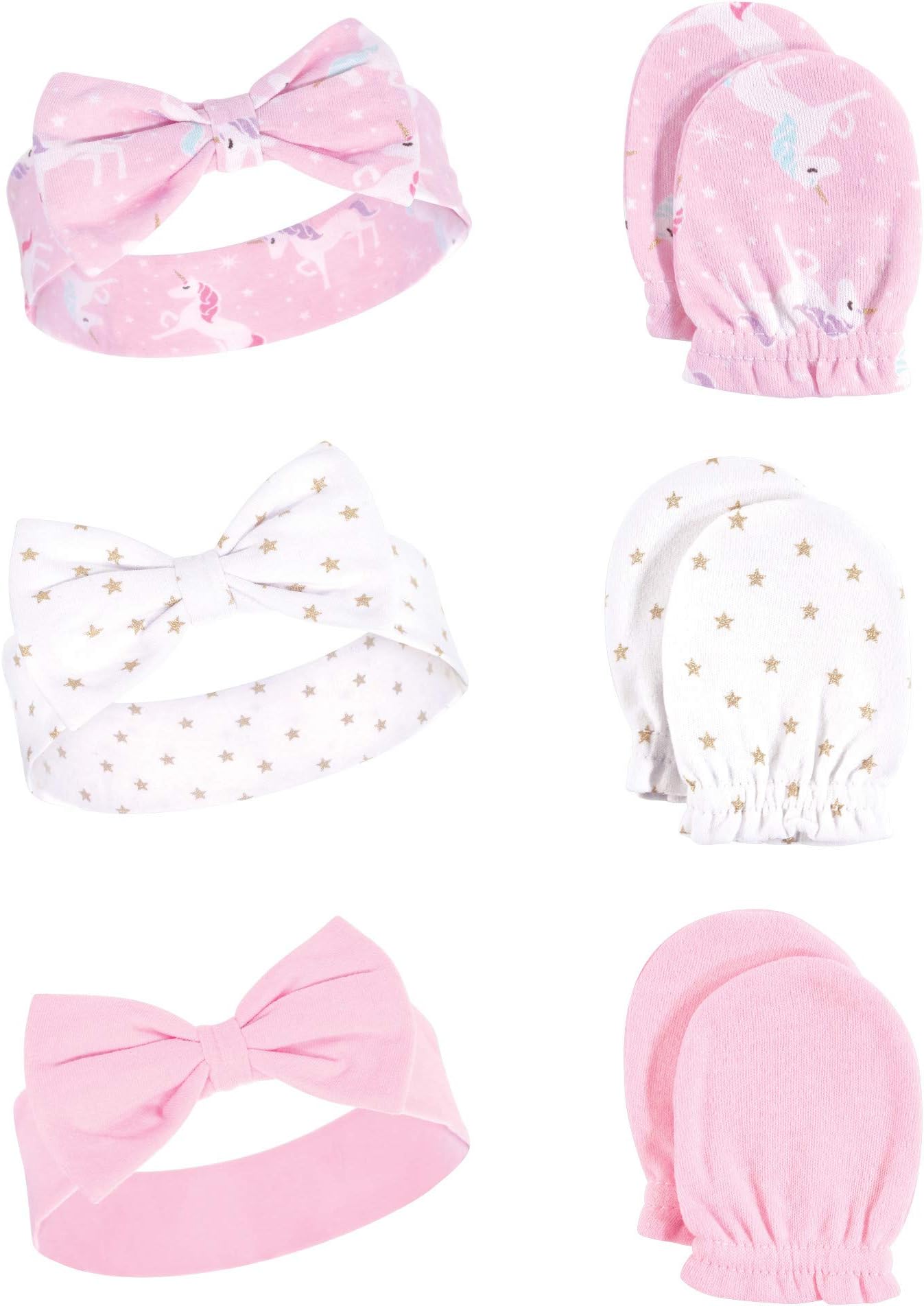 Hudson babyBaby Headband and Scratch Mitten Set, 6-Piece