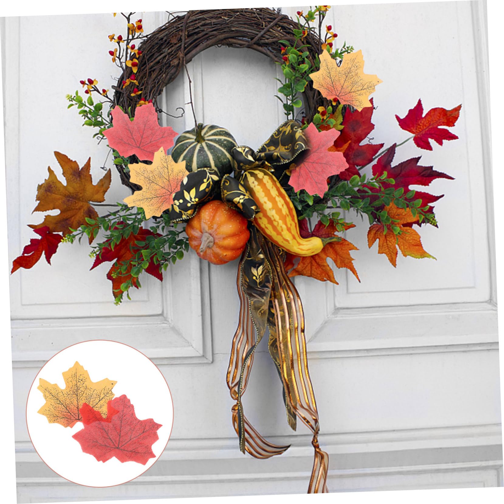 PRETYZOOM 3 Set Foglie Autunnali Home Decor Decorazione Casa Addobbi Feste All'aperto Foglie Finte Sentito Forniture Di Ringraziamento Simulazione Foglia D'acero Panno Di Seta 500 Pezzi * 3