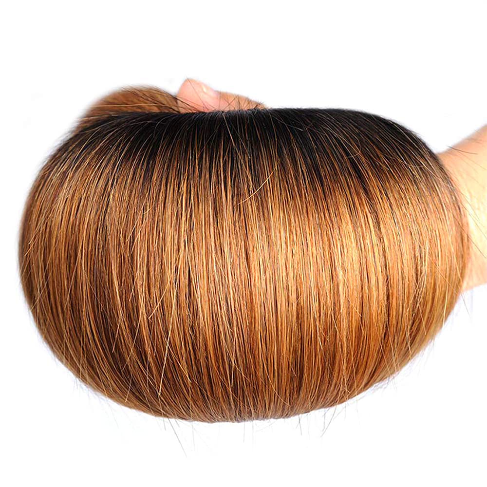 Cheveux Vierges SS Ombre 7 A + + de qualité 30,5–66 cm tissage droit et sans partie dentelle fermeture frontal (Lot de 4, # 1B- # 4- # 30)