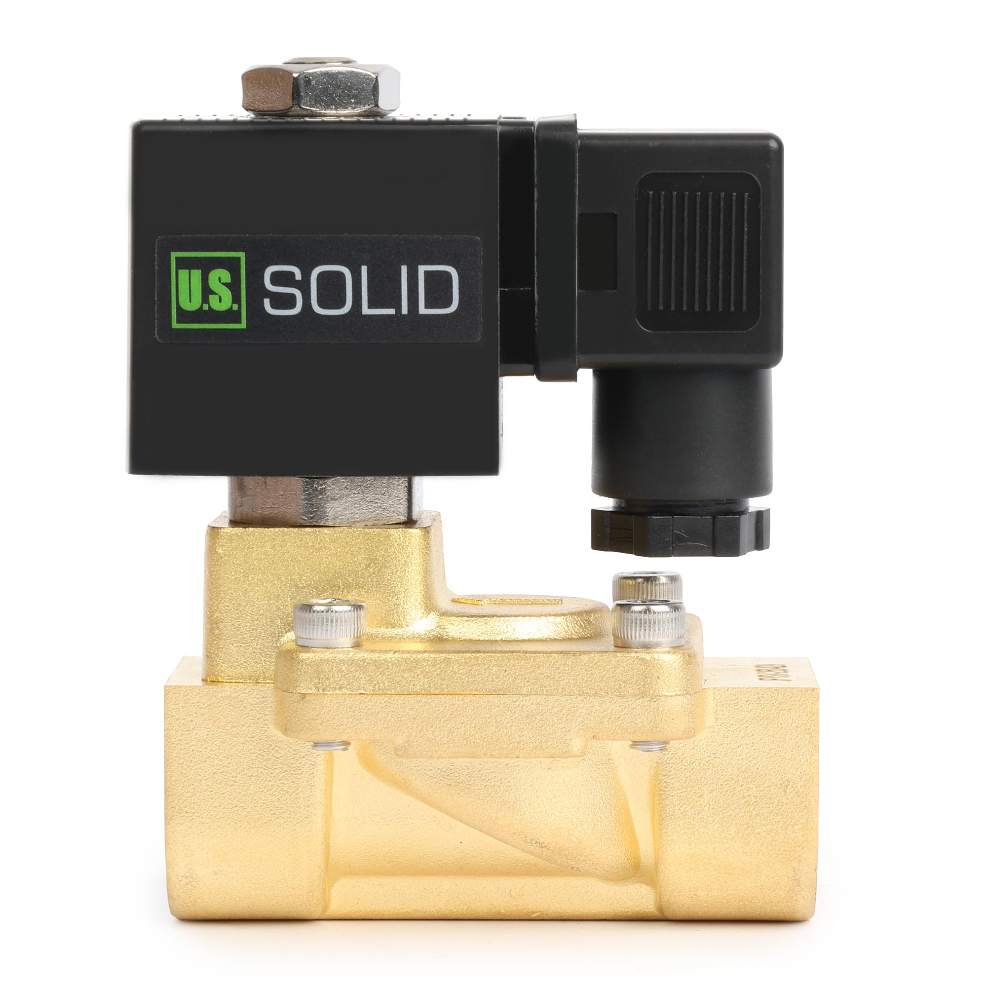 U.S. Solid Electroválvula de latón 1/2" 230 V CA, 0,3-16 bar, cerrado sin corriente, junta Viton, rosca G, controlada por piloto