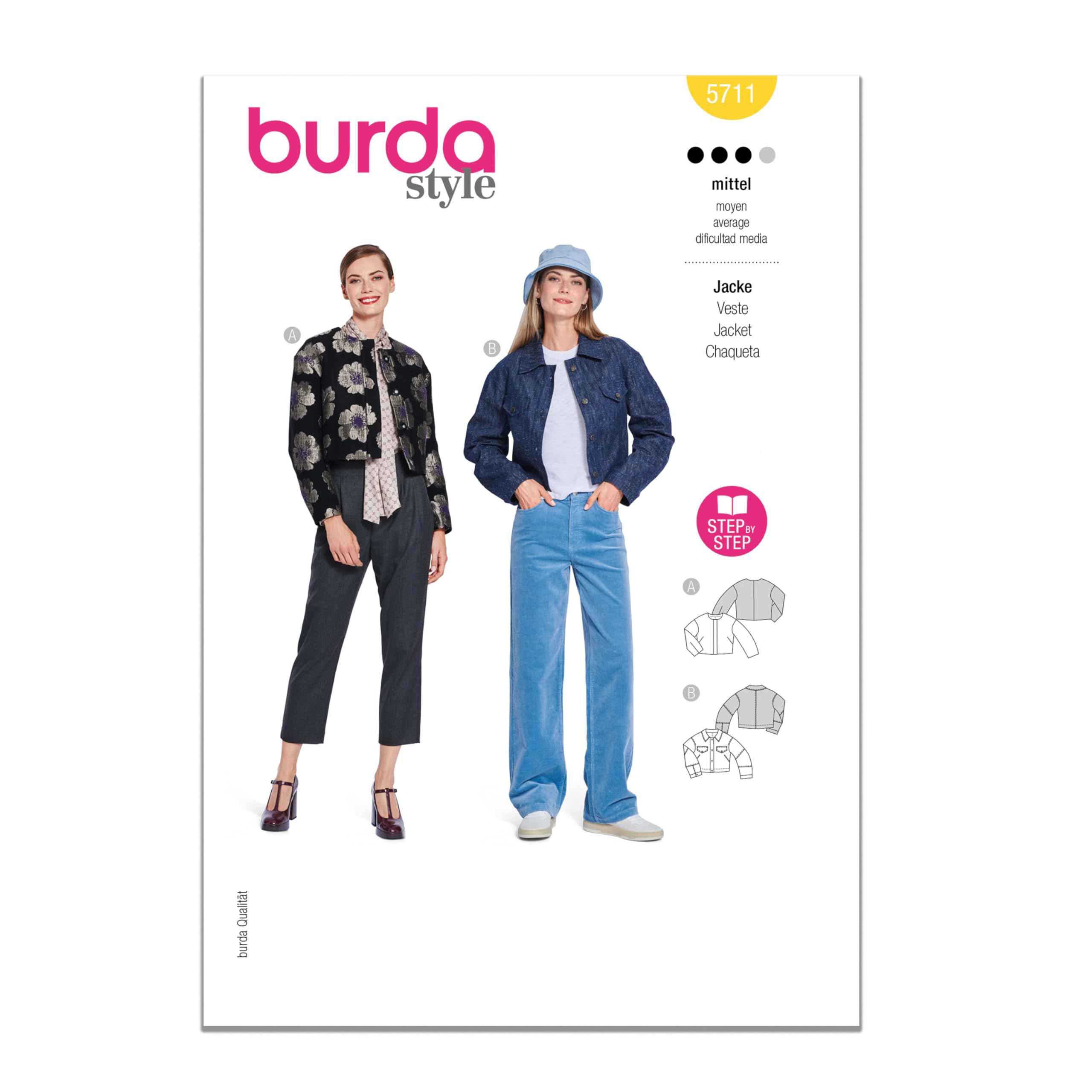 Burda SEWING PATTERN 5711 Misses' Jackets Sizes 10-22 Free Tracked Postage
