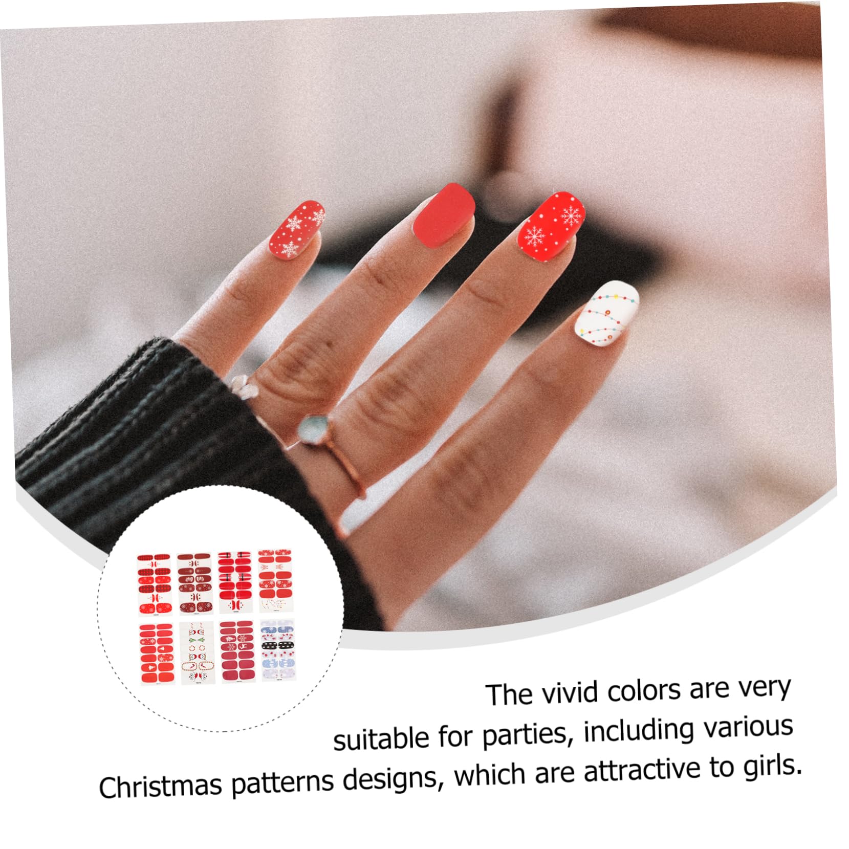 FRCOLOR Fogli Adesivi natalizi per nail art adesivo per unghie adesivi per smalto natalizi adesivi unghie natale adesivi per unghie natalizie decalcomanie per unghie etichetta