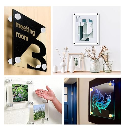 Miniatura 7 de 8 tornillos separadores de acero inoxidable de 34 x 1 pulgada, soportes para letreros, tornillos de separación para montaje en pared, clavos blancos