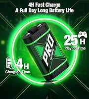 Vista 3 de Paquetes de Baterías Recargables de Carga Rápida Mejorados con Control de Luz, Baterías de Controlador Xbox de 4x4080mWh con Base de Carga