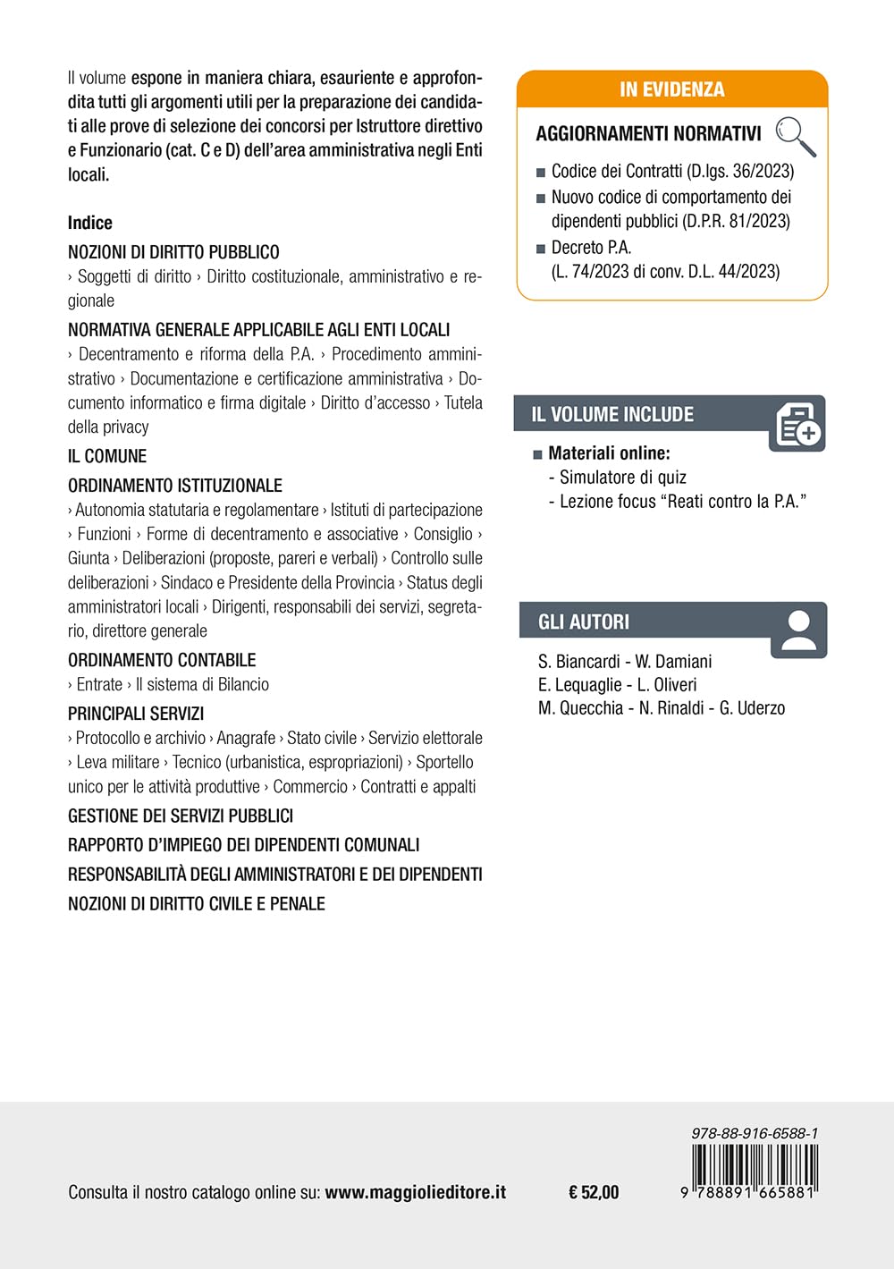 L'impiegato del Comune. Area amministrativa Cat. C e D negli Enti locali. Manuale completo. Con software di simulazione