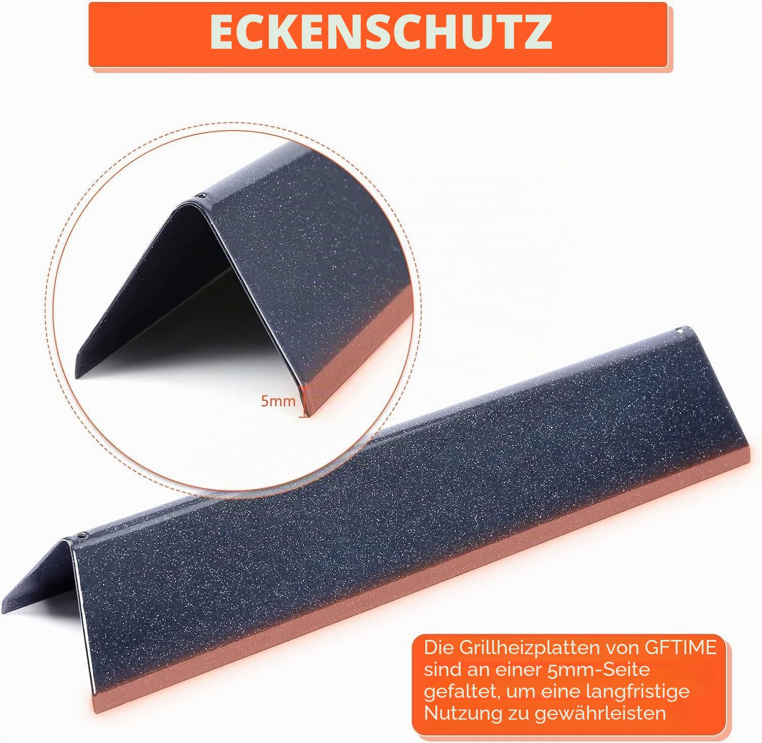 GFTIME 38,9CM Flavorizer Bar 7636 für Spirit E-310/320/330 (2013-Current), Spirit II E-310 S-310 Serie (mit vorderen Brennerknöpfen), Porzellanemaille Hitzeplatte Ersatzteile