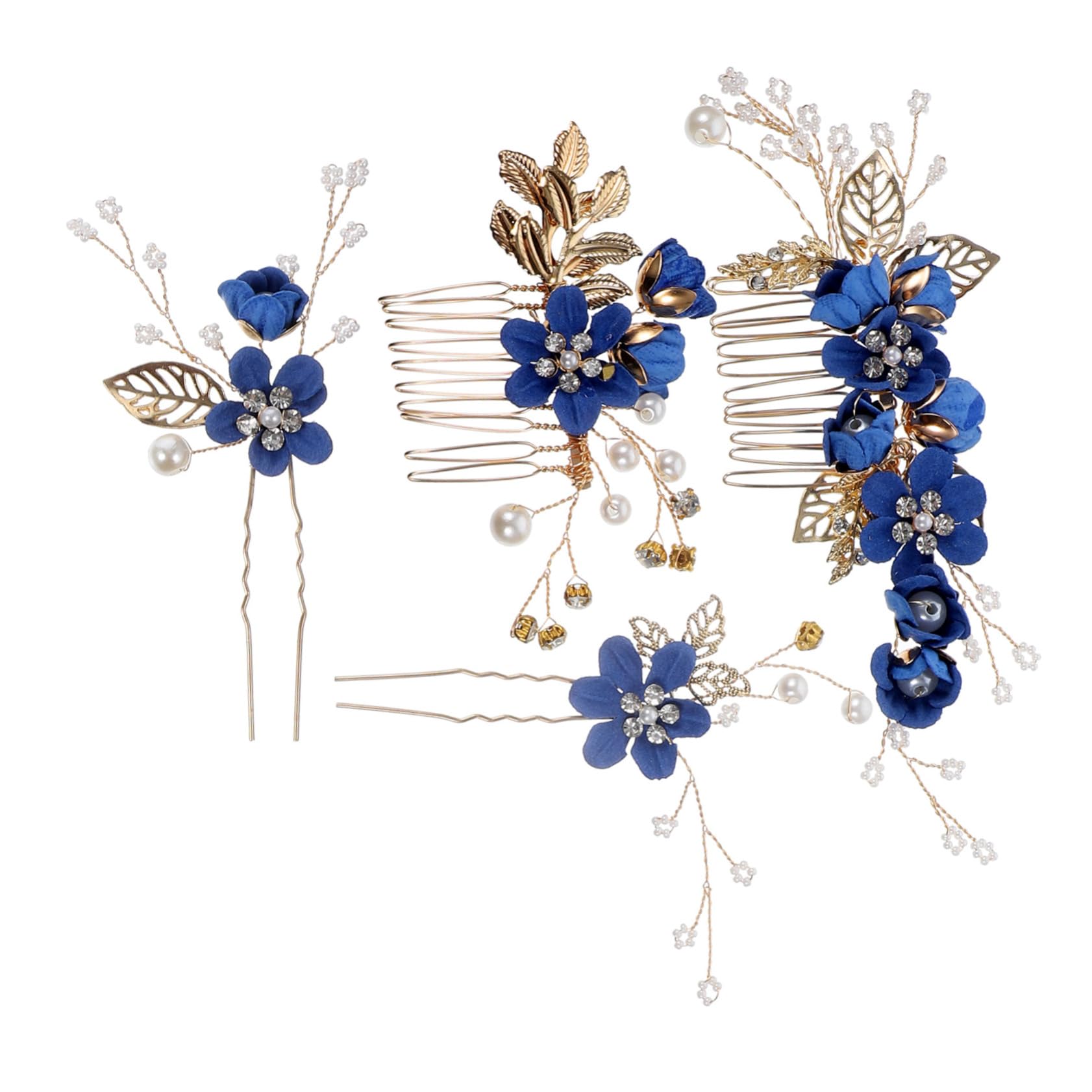 FELTECHELECTR 1Set Bridal Rhinestone Hair Comb Elegant Flower Hair Accessories for Wedding Charming Headpiece with Design for Brides Adds Delicate Touch to Hair Styles