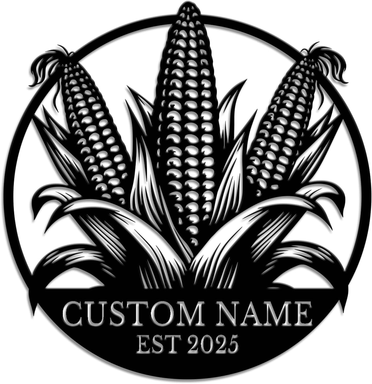 Custom Corn Farm Metal Sign, Personalized Vegetable Garden Decor, Rustic Cornfield Art, Outdoor Farmhouse Sign, Corn Harvest Wall Decor (Style-2)