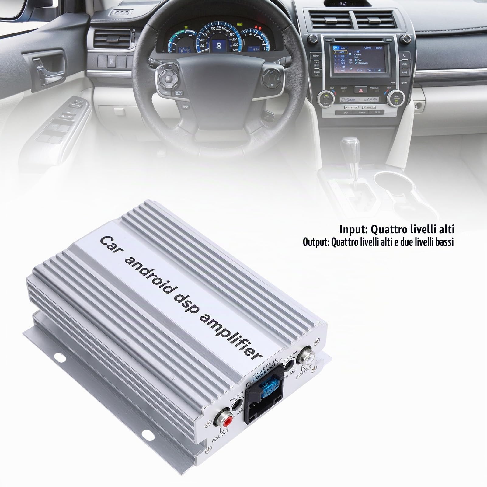 Amplificatore per Auto a 4 Canali, Amplificatore Audio DSP di Classe AB Ad Alto Livello per Subwoofer Auto
