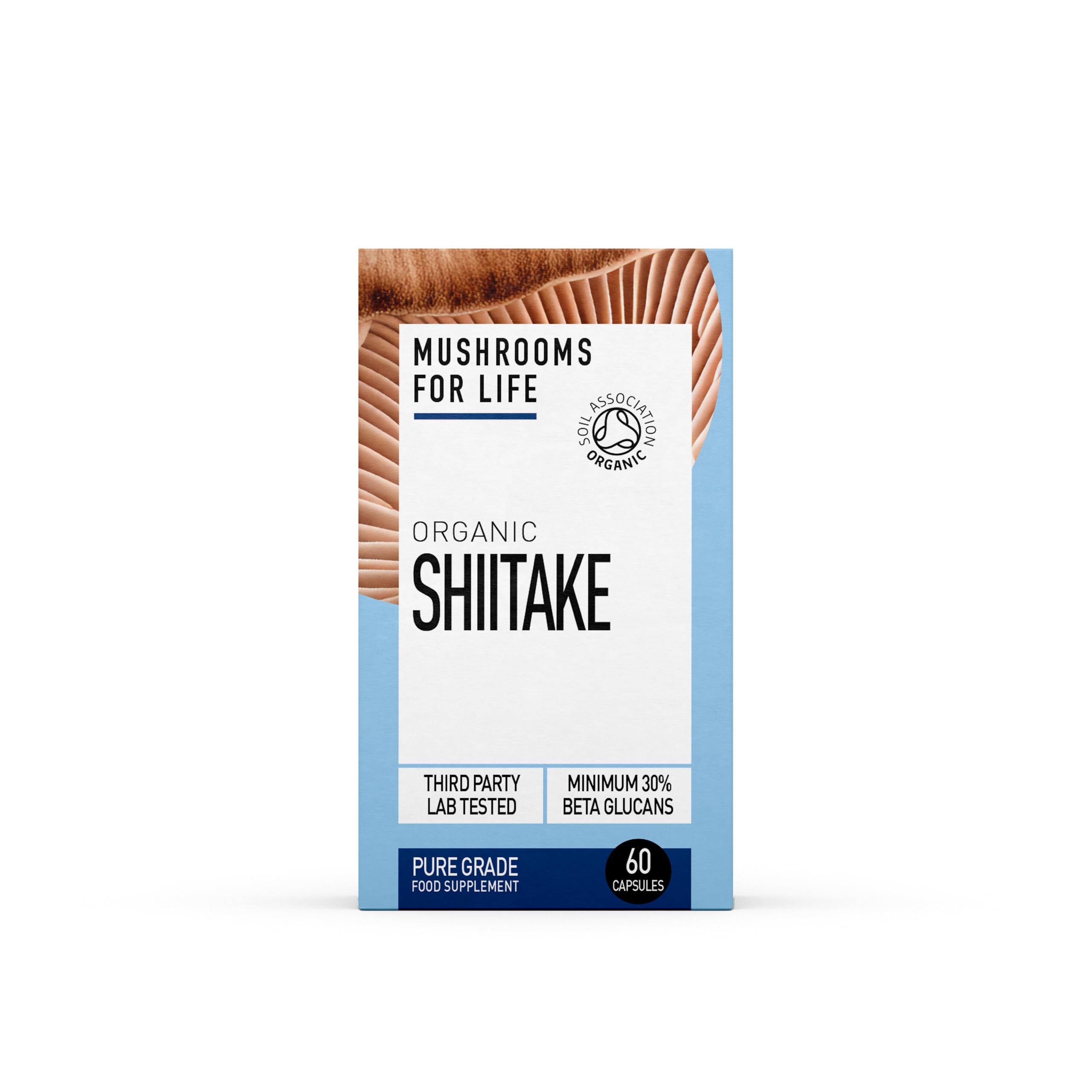 Organic Shiitake Supplement - Mushroom Superfood Supplement - Shiitake Mushroom Complex - Pure Grade Extracts, No Binders (60g or 60 caps) (60g Powder)