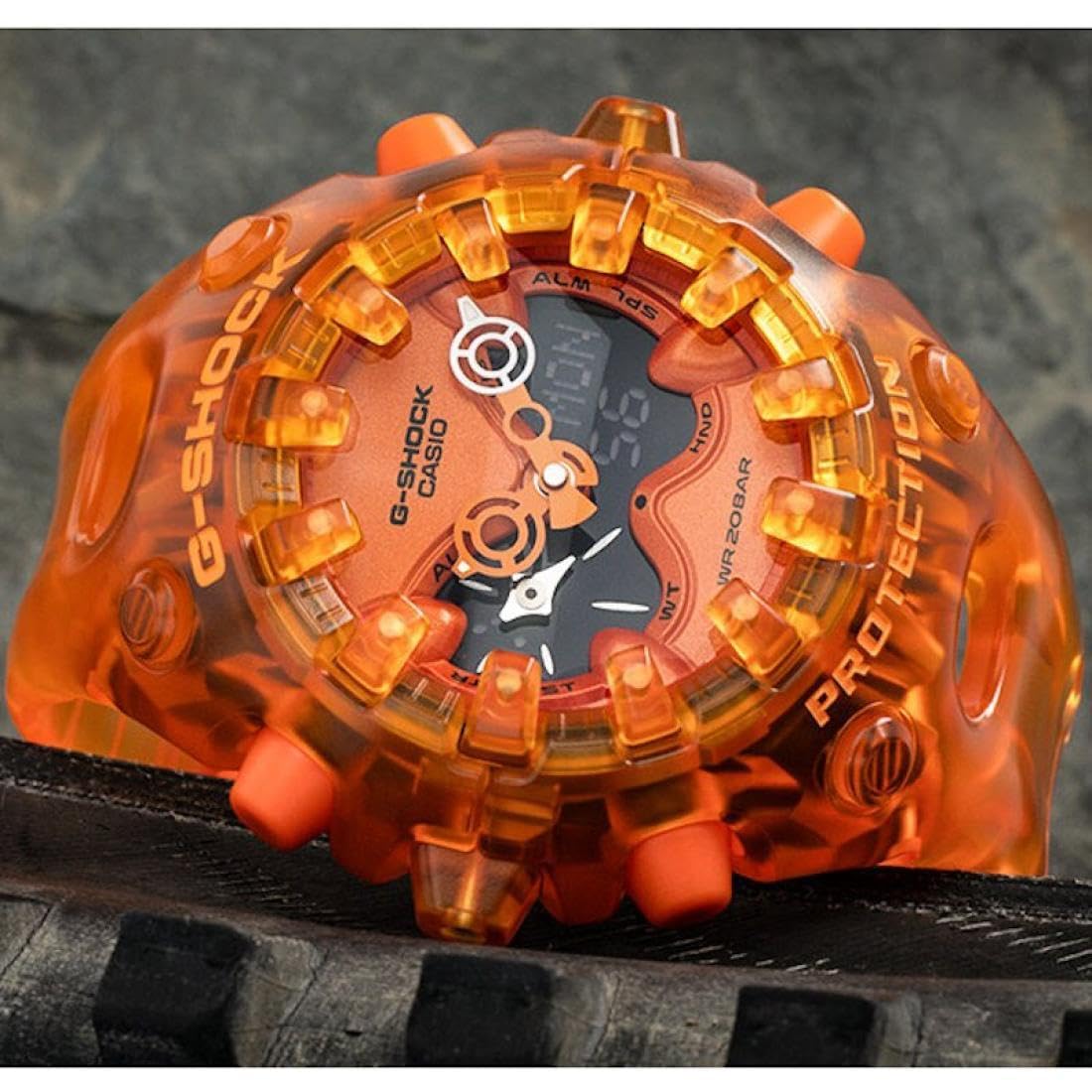 Casio G-Shock GA-V01SKE-4AER Orologio Uomo Arancione | Analogico-Digitale, WR 20BAR