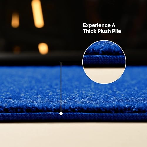 Miniatura 6 de Furnish my Place Alfombra moderna de felpa de color azul índigo, alfombra de área para interiores, alfombra cuadrada, alfombra apta para mascotas,