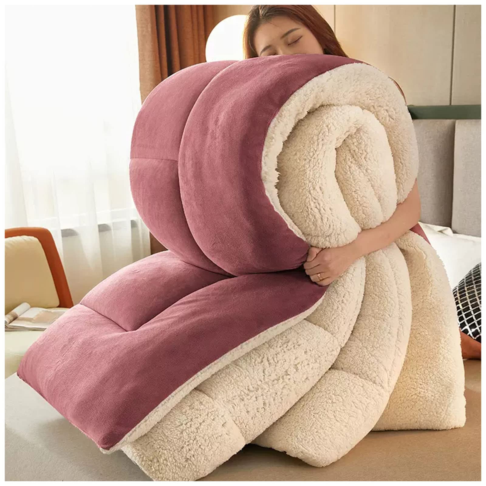 Manta de invierno ZTGL reversible de microfibra y borreguito de 150x200cm y 2.5kg