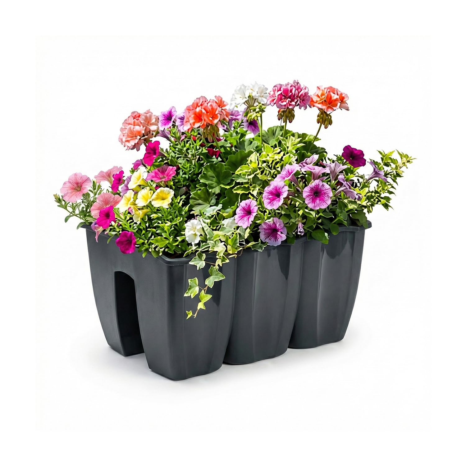 Blumentopf - Pflanzkübel Set 5 Stück - 40 cm - Outdoor Balkon Terrasse - Wetterfest - Anthrazit