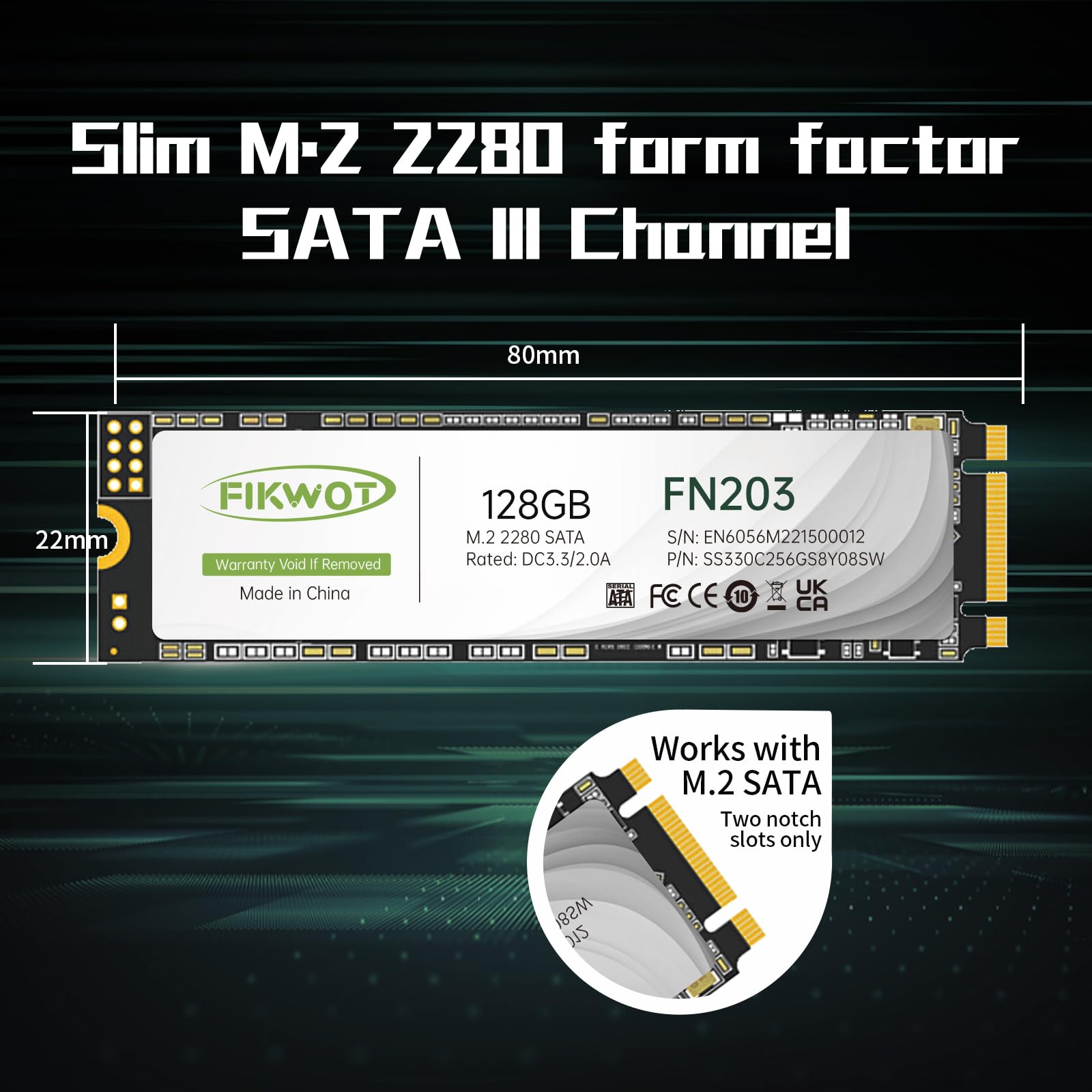 Amazon.com: Fikwot FN203 M.2 SATA SSD - SLC Cache 3D NAND TLC SATA