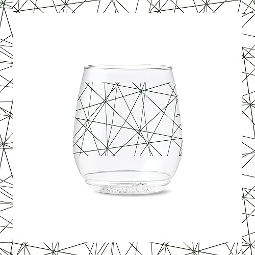 Miniatura 6 de TOSSWARE POP Vino Designer Series - Líneas 2, juego de 6, de 14 onzas, reciclables, irrompibles y de plástico transparente