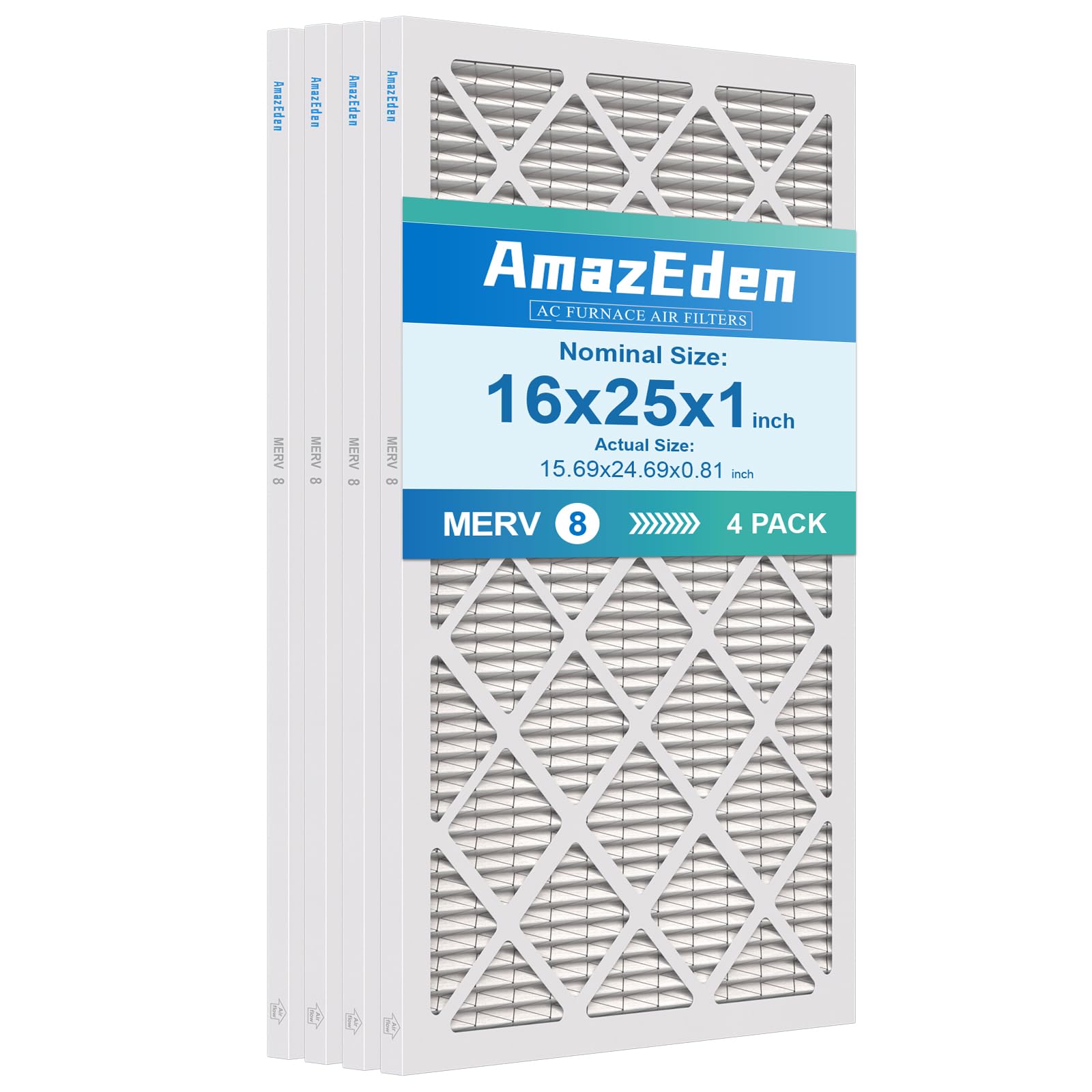 AmazEden 16x25x1 Air Filter 4-Pack