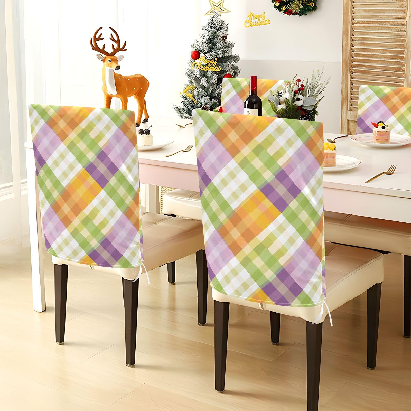 Set di 6 coprisedia elasticizzati in spandex moderno, rimovibili, lavabili, per sala da pranzo, hotel, banchetti, blu